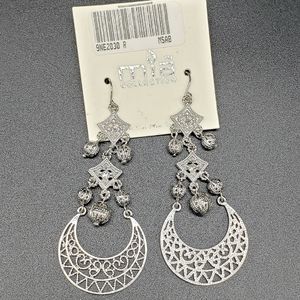 Mia Collection Silver Tone Dangle Earrings